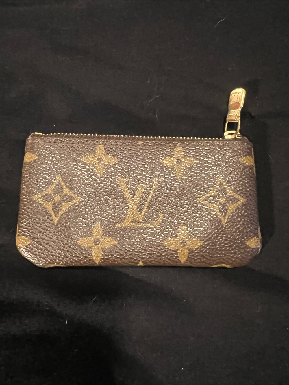 Louis Vuitton Brown Canvas Coin Pouch with Gold Hardware